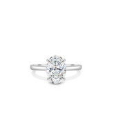 The Oval Solitaire Ring (Hidden Halo) (Moissanite)